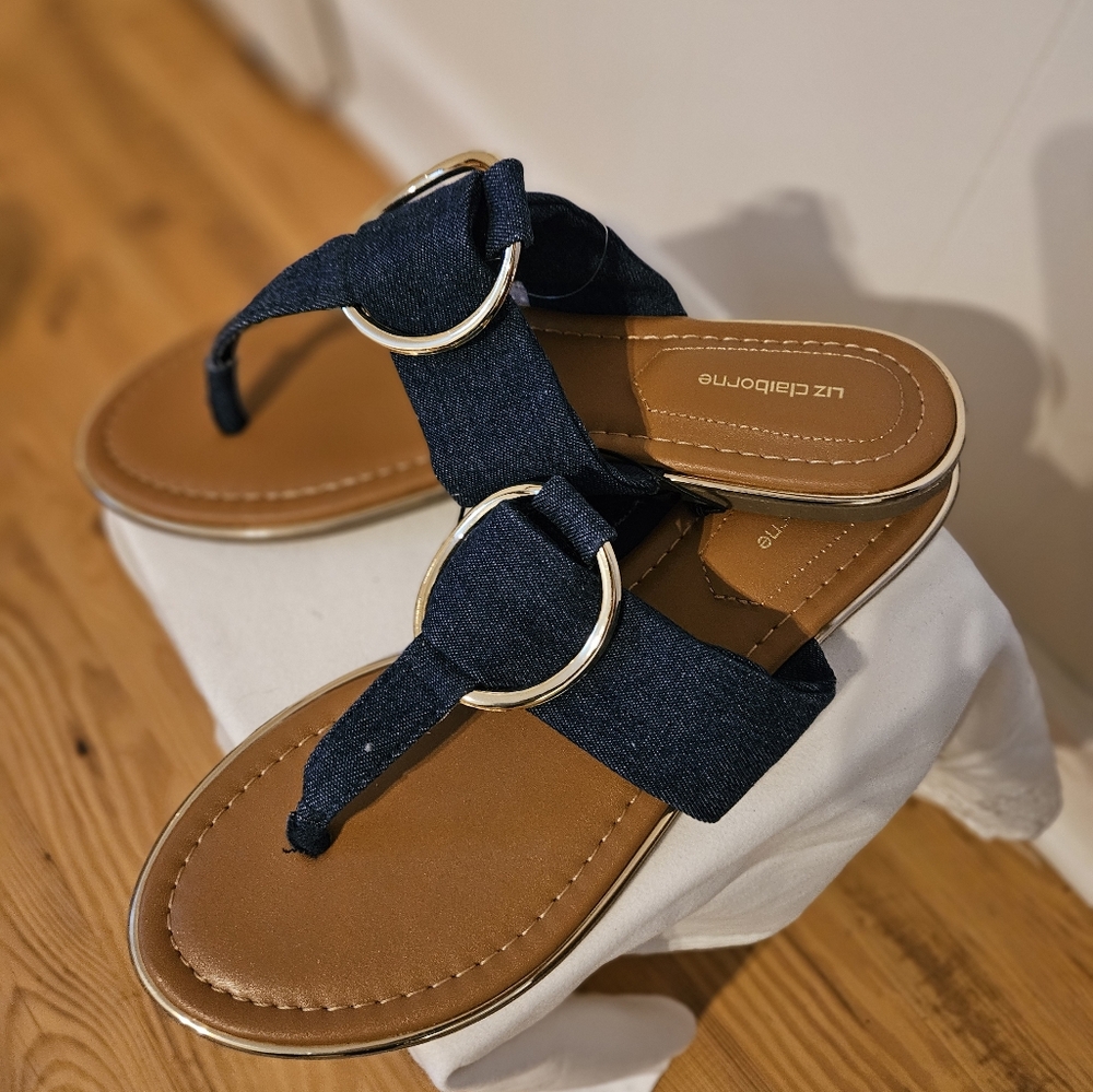 Liz Claiborne Denim Sandles -Size 8